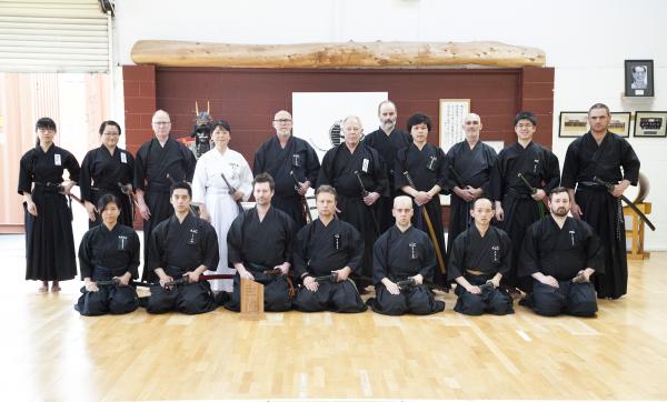 Photo of all attendees at the 2017 iaido seminar